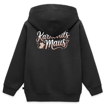 Souris de carnaval Souris de Cologne Souris de carnaval - Sweat Premium à capuche zippé enfant bio - noir - Dos - AI Model Kid Male (0cm)