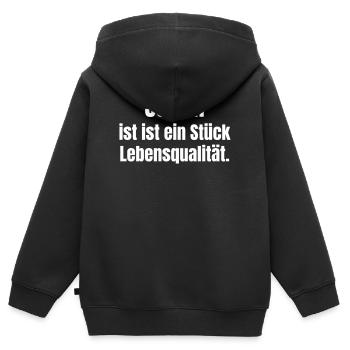 Sehen ist Lebensqualität - Kinder Premium Organic Zip Hoodie - Schwarz - Hinten - AI Model Kid Male (0cm)