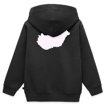 Ungarn Land - Kinder Premium Organic Zip Hoodie - Schwarz - Hinten - AI Model Kid Male (0cm)