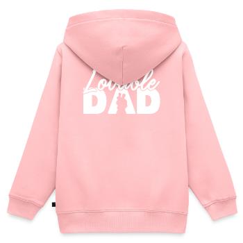 Liebenswerter Vater Ästhetische Typografie Vaterschaft - Kinder Premium Organic Zip Hoodie - Rosa - Hinten - AI Model Kid Female (0cm)