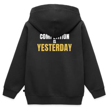 Your Only Competition Is Yesterday Motivation - Kids Premium Organic Zip-up Hoodie - black - Back - AI Model Kid Male (0cm)