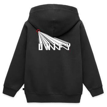 UNIFIER les Peuples et la Terre : Le Soleil Japonais se lève - Sweat Premium à capuche zippé enfant bio - noir - Dos - AI Model Kid Male (0cm)