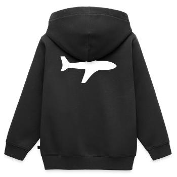 Flugzeug Reise Flugreise Geschenk - Kinder Premium Organic Zip Hoodie - Schwarz - Hinten - AI Model Kid Male (0cm)