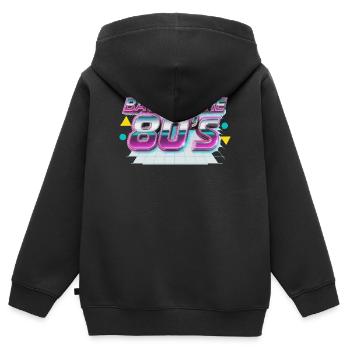 Back to the 80s Neon Retro - Kinder Premium Organic Zip Hoodie - Schwarz - Hinten - AI Model Kid Male (0cm)
