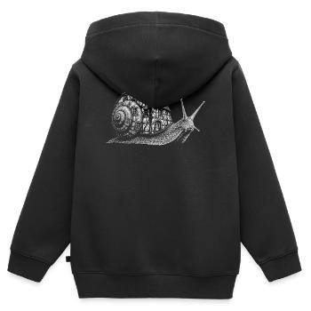 Weinbergschnecke - Kinder Premium Organic Zip Hoodie - Schwarz - Hinten - AI Model Kid Male (0cm)