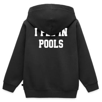 Fette Blocktypografie auf Schwarz - Kinder Premium Organic Zip Hoodie - Schwarz - Hinten - AI Model Kid Male (0cm)