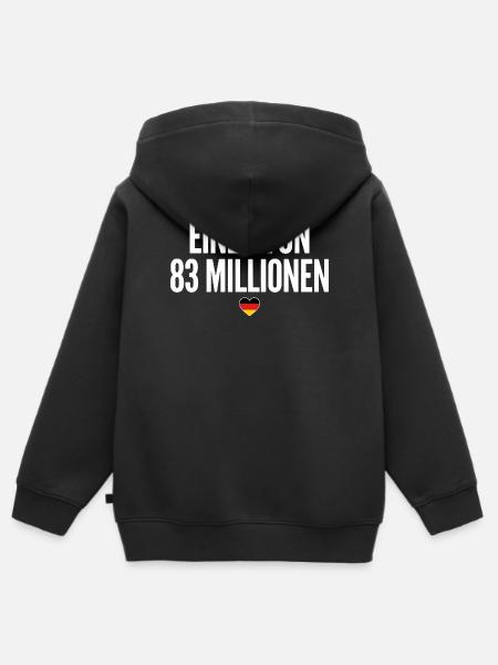 Einer Von 83 Millionen - Kinder Premium Organic Zip Hoodie - Schwarz