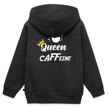 QUEEN CAFFEINE - Sweat Premium à capuche zippé enfant bio - noir - Dos - AI Model Kid Male (0cm)
