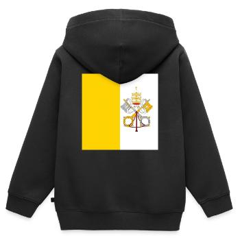Flagge von Vatikanstadt, Katholisches päpstliches Staatsgeschenk - Kinder Premium Organic Zip Hoodie - Schwarz - Hinten - AI Model Kid Male (0cm)