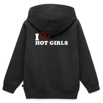 I ♥ Hot Girls - Kinder Premium Organic Zip Hoodie - Schwarz - Hinten - AI Model Kid Male (0cm)