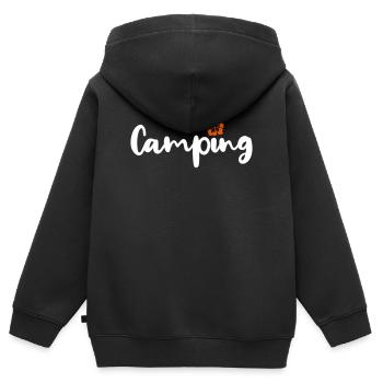 Camping Hawaii Handwriting Camper Caravan Motorhome - Kids Premium Organic Zip-up Hoodie - black - Back - AI Model Kid Male (0cm)