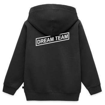 Équipe de rêve - Sweat Premium à capuche zippé enfant bio - noir - Dos - AI Model Kid Male (0cm)