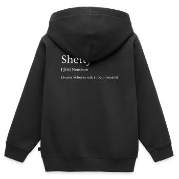 Shetty Shetlandpony Schurke mit süßem Gesicht - Kinder Premium Organic Zip Hoodie - Schwarz - Hinten - AI Model Kid Male (0cm)