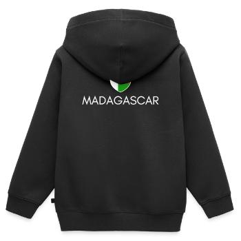 Ich liebe Madagaskar, Herz Madagaskar - Kinder Premium Organic Zip Hoodie - Schwarz - Hinten - AI Model Kid Male (0cm)