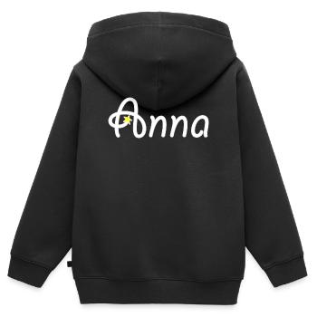 Anna - Kids Premium Organic Zip-up Hoodie - black - Back - AI Model Kid Male (0cm)