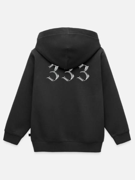 Angel Nummer 333 Unterstützung - Kinder Premium Organic Zip Hoodie - Schwarz