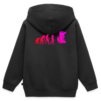 Klare Motocross Botschaft - Kinder Premium Organic Zip Hoodie - Schwarz - Hinten - AI Model Kid Male (0cm)