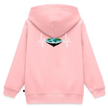 Heartbeat Flat Earth - Kids Premium Organic Zip-up Hoodie - rose - Back - AI Model Kid Female (0cm)