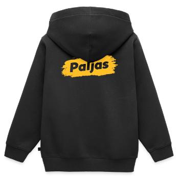 Paljas - Antwerp dialect - Kids Premium Organic Zip-up Hoodie - black - Back - AI Model Kid Male (0cm)