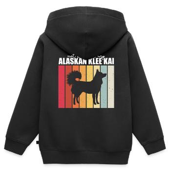 Alaskan Klee Kai - Kinder Premium Organic Zip Hoodie - Schwarz - Hinten - AI Model Kid Male (0cm)