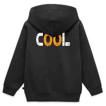 Cool moderne et jeune - Sweat Premium à capuche zippé enfant bio - noir - Dos - AI Model Kid Male (0cm)