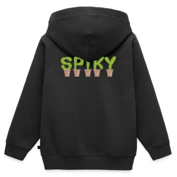 Spiky Cactus - Cactus Tee - Kinder Premium Organic Zip Hoodie - Schwarz - Hinten - AI Model Kid Male (0cm)