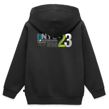 Urban Streetwear Nummer 86 Design - Kinder Premium Organic Zip Hoodie - Schwarz - Hinten - AI Model Kid Male (0cm)