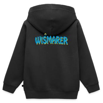 WISMARER - Kinder Premium Organic Zip Hoodie - Schwarz - Hinten - AI Model Kid Male (0cm)