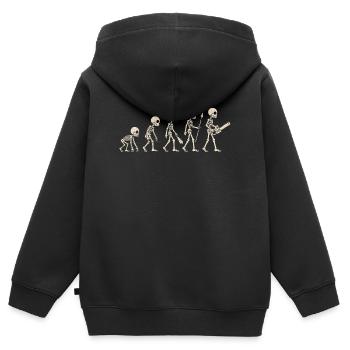 Évolution du squelette - Cadeau drôle d’Halloween - Sweat Premium à capuche zippé enfant bio - noir - Dos - AI Model Kid Male (0cm)