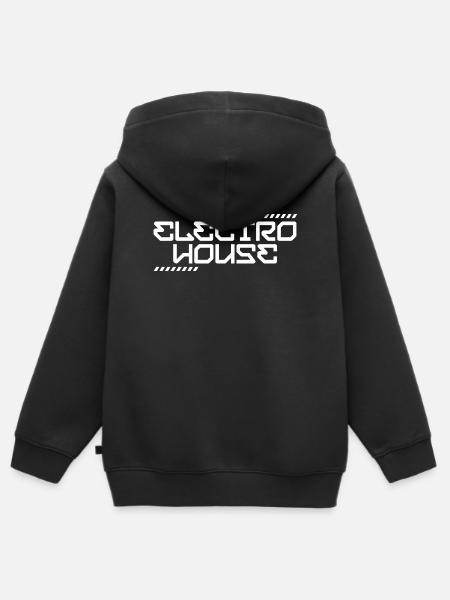 Electro House Musik-Logo - Kinder Premium Organic Zip Hoodie - Schwarz