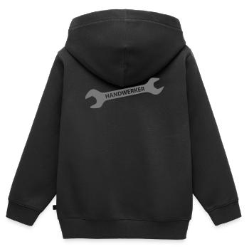 Handwerker - Kinder Premium Organic Zip Hoodie - Schwarz - Hinten - AI Model Kid Male (0cm)