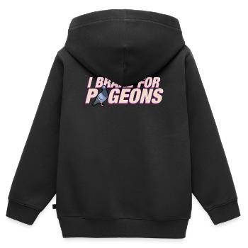 Je freine pour les pigeons - Sweat Premium à capuche zippé enfant bio - noir - Dos - AI Model Kid Male (0cm)