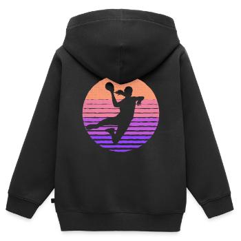 Handballerin Handball Frauen Handballspielerin - Kinder Premium Organic Zip Hoodie - Schwarz - Hinten - AI Model Kid Male (0cm)