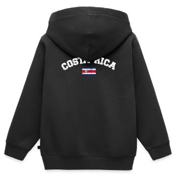 Costa Rica - Kinder Premium Organic Zip Hoodie - Schwarz - Hinten - AI Model Kid Male (0cm)