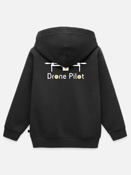 Drohnen-Pilot - Kinder Premium Organic Zip Hoodie - Schwarz