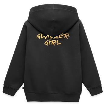 Glammer Girl Or Luxe Exclusif Fille - Sweat Premium à capuche zippé enfant bio - noir - Dos - AI Model Kid Male (0cm)