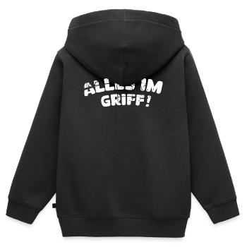 alles im griff - Handwerker und DIY Arbeiter - Kinder Premium Organic Zip Hoodie - Schwarz - Hinten - AI Model Kid Male (0cm)