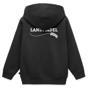 fille de la campagne - Sweat Premium à capuche zippé enfant bio - noir - Dos - AI Model Kid Male (0cm)