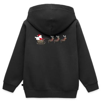 Sea Otter Cartoon Weihnachtsgeschenk - Kinder Premium Organic Zip Hoodie - Schwarz - Hinten - AI Model Kid Male (0cm)