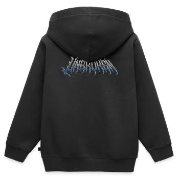 Ininterrompu - texte chromé métallique froid - Sweat Premium à capuche zippé enfant bio - noir - Dos - AI Model Kid Male (0cm)