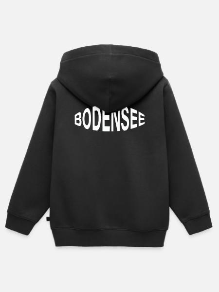 BODENSEE - Kinder Premium Organic Zip Hoodie - Schwarz