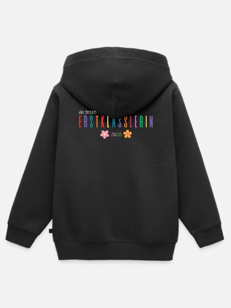 Erstklässlerin 2026 Schulbeginn - Kinder Premium Organic Zip Hoodie - Schwarz