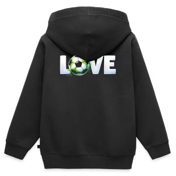 Liebe zum Design von Rundballen im Fußball - Kinder Premium Organic Zip Hoodie - Schwarz - Hinten - AI Model Kid Male (0cm)