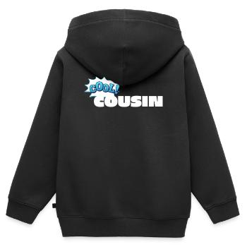 Cool Cousin Statement-Design für den Cousin - Kinder Premium Organic Zip Hoodie - Schwarz - Hinten - AI Model Kid Male (0cm)