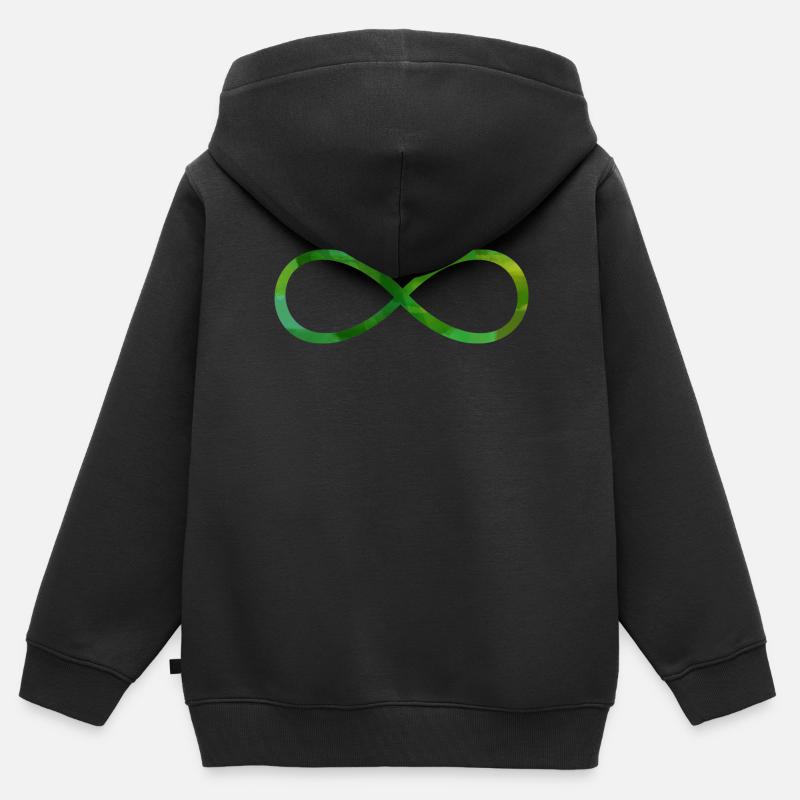 Symbole infinie signe - Sweat Premium à capuche zippé enfant bio - noir