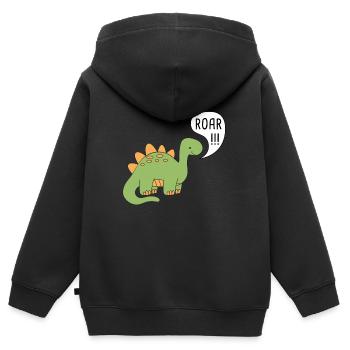Kind Dinosaurier - Kinder Premium Organic Zip Hoodie - Schwarz - Hinten - AI Model Kid Male (0cm)