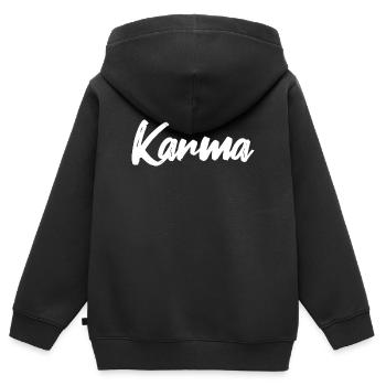 Karma - Sweat Premium à capuche zippé enfant bio - noir - Dos - AI Model Kid Male (0cm)
