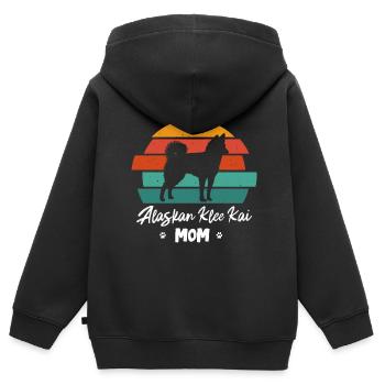 Alaskan Klee Kai - Kinder Premium Organic Zip Hoodie - Schwarz - Hinten - AI Model Kid Male (0cm)