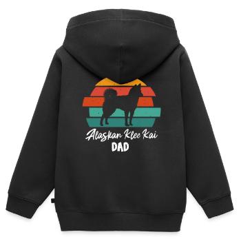 Alaskan Klee Kai - Kinder Premium Organic Zip Hoodie - Schwarz - Hinten - AI Model Kid Male (0cm)