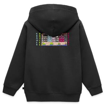 Erfurt, Krämerbrücke, Wahrzeichen Deutschland - Kinder Premium Organic Zip Hoodie - Schwarz - Hinten - AI Model Kid Male (0cm)
